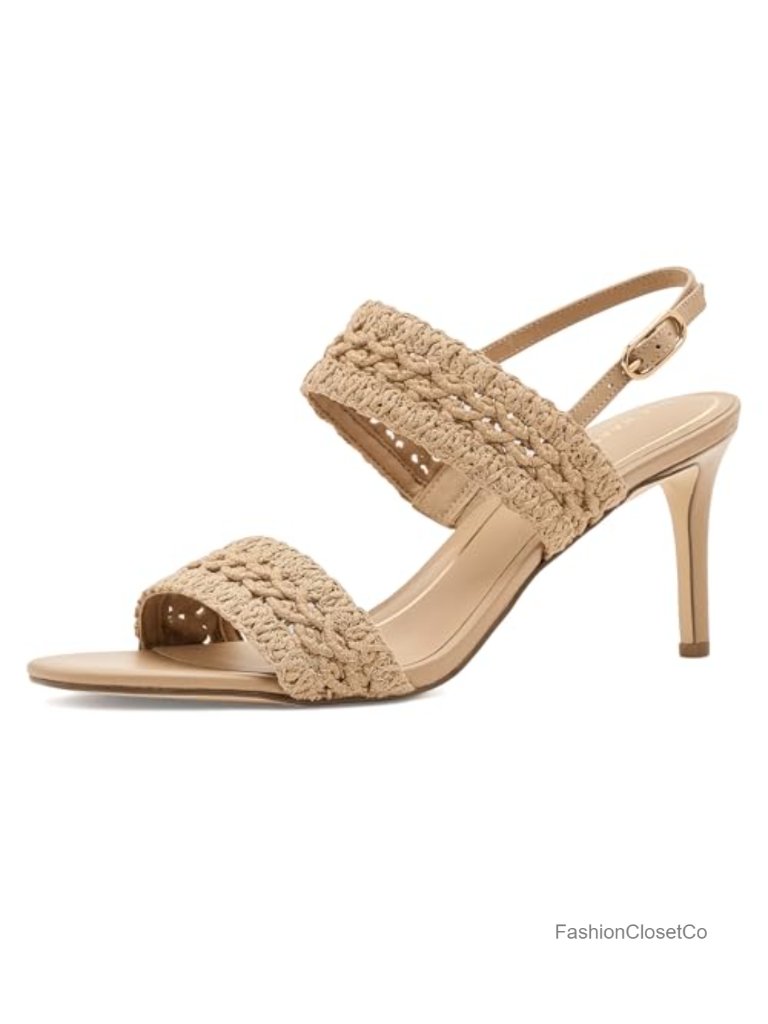 Leather Double Band Heeled Sandals Grandlux Technology Slip-On Women's
